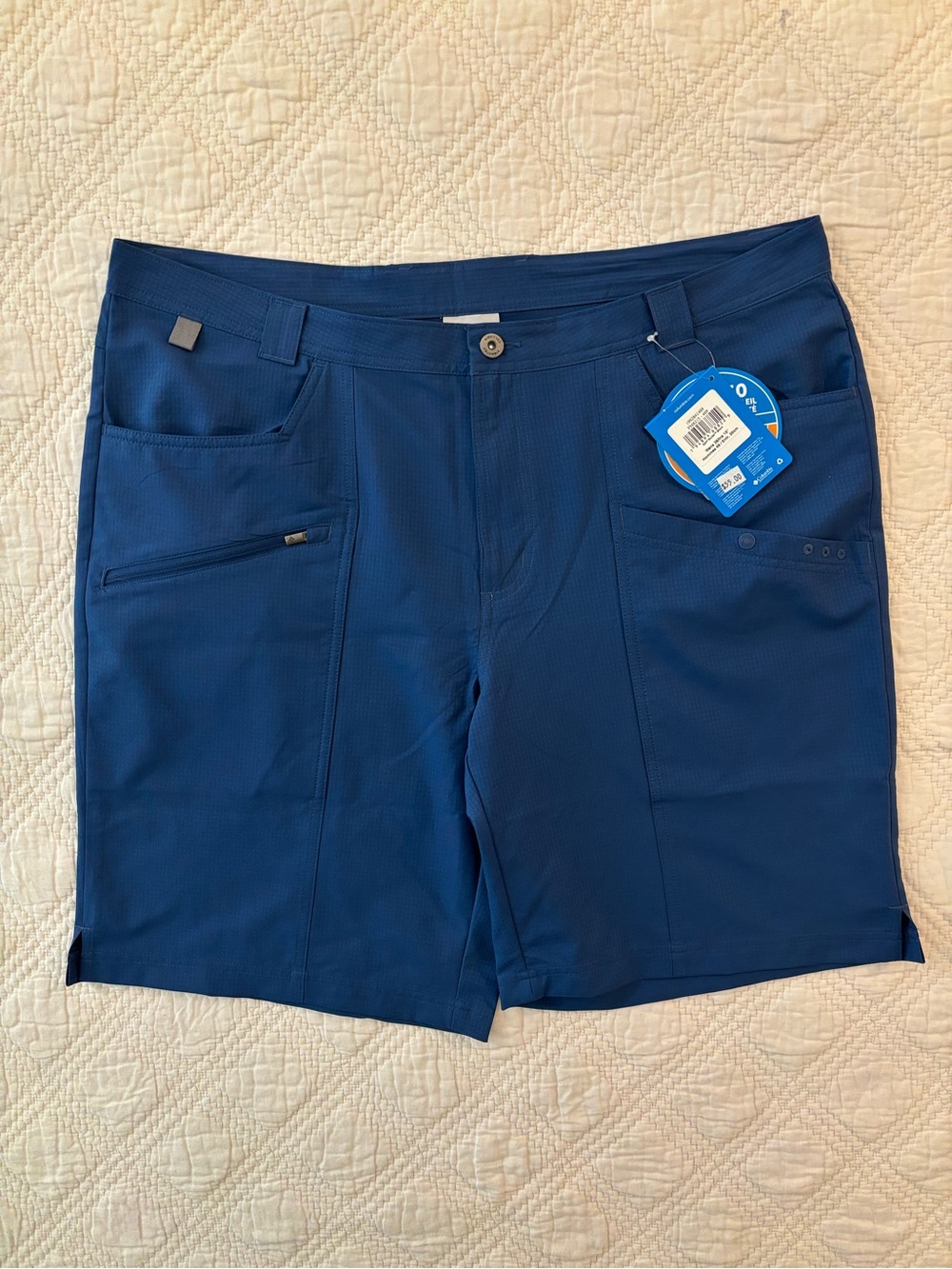 NWT Columbia PFG Omni Shield Shorts Mens 38x10 Blue Fishing Outdoors Skiff Guide